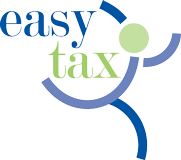 Easy Tax Logo in den Farben Blau und Grün.